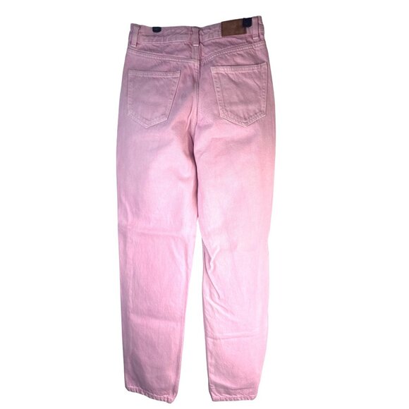 ZARA Size 2 Pink High-Rise Straight Leg Cotton Jeans - Picture 2 of 15